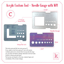 Needle Gauge or Wraps Per Inch Tool - Custom - Acrylic