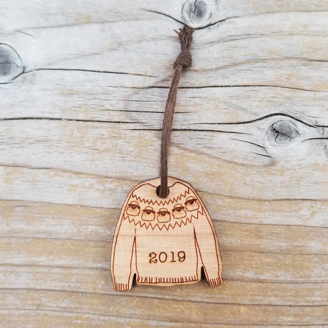 Sweater Ornament - Branded - Wood