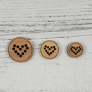 Heart Stitchable Buttons