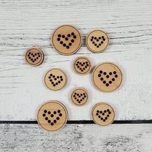 Heart Stitchable Buttons